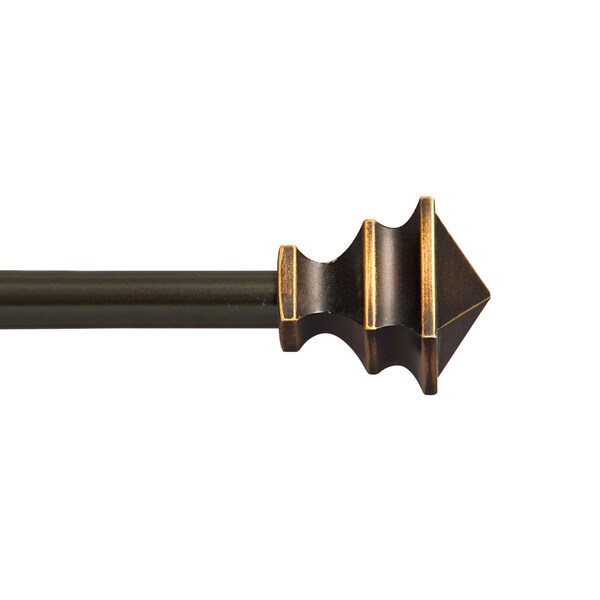 Kenney Mfg Kenney Arts & Crafts 1/2 Petite Cafe Decorative Window Curtain Rod, 48-86, Oil Rubbed Bronze KN55480 - main